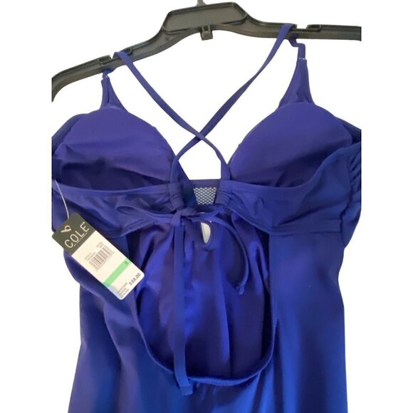 NWT Cole of California Swimsuit Blue Size 8 - Picture 6 of 14